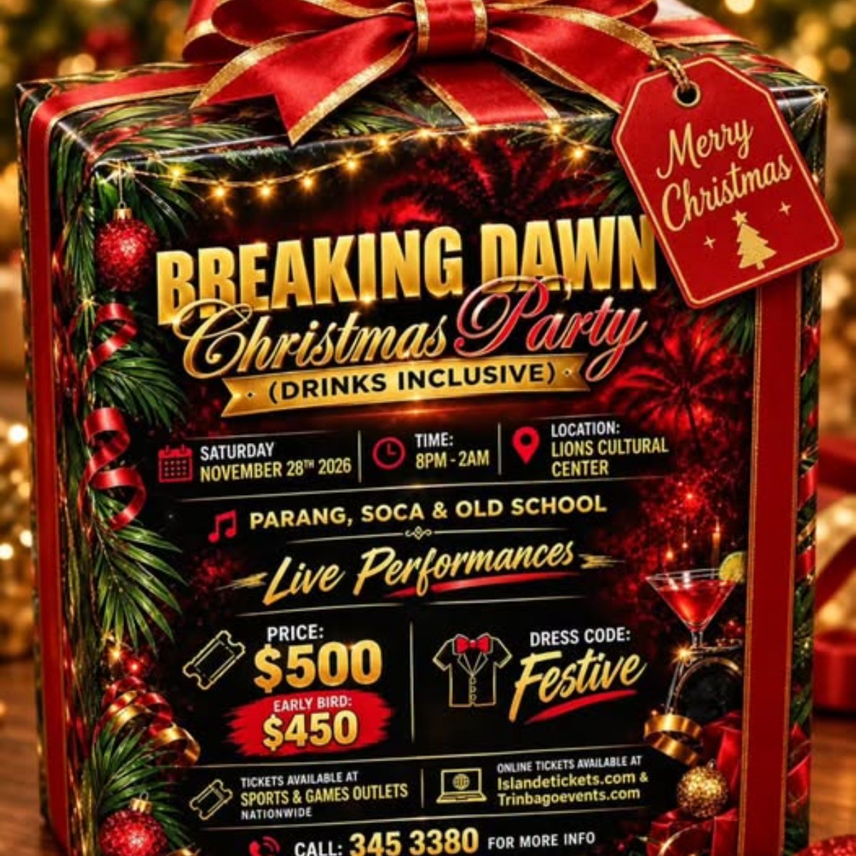 Breaking Dawn Christmas Party 2026 event poster