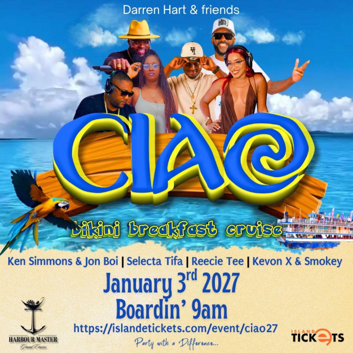 CIAO - Hello Carnival Bikini Breakfast Cooler Cruise event poster