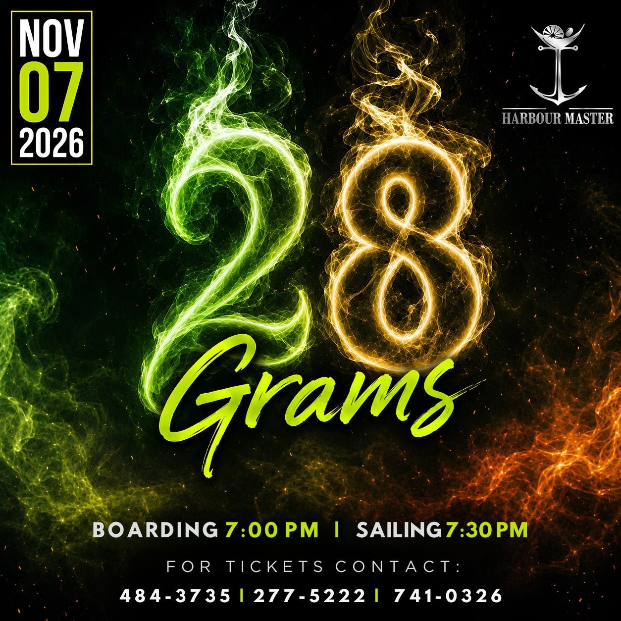 28 Grams event poster