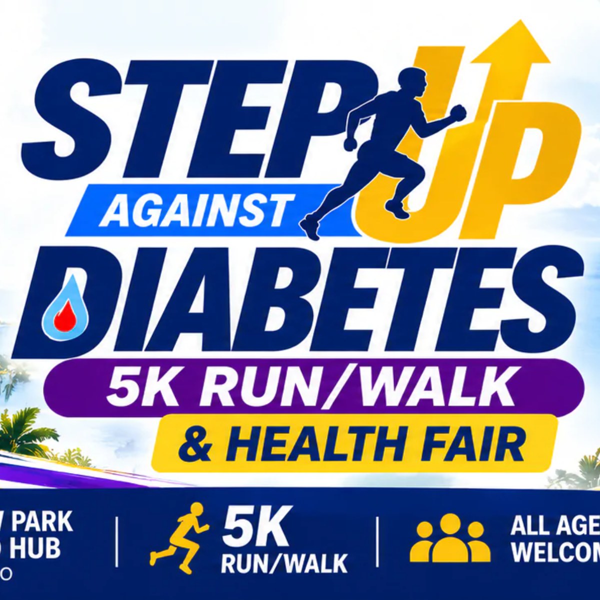SULC Step Up Against Diabetes 5K Run/Walk & Health Fair event poster